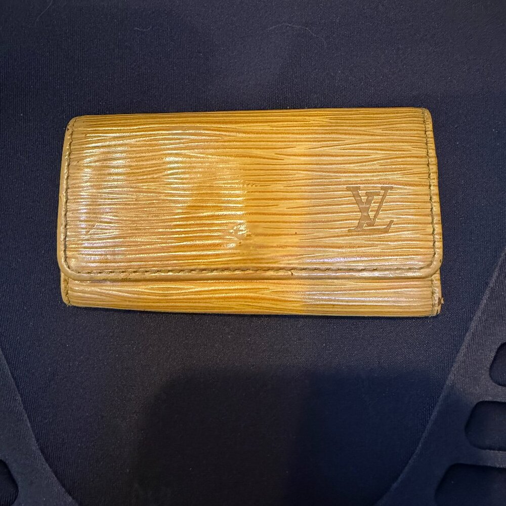 Louis Vuitton EPI Yellow & Purple 4 Key Holder - 100% Authentic